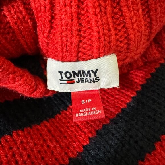 Tommy Jeans Women's Y2K Mock Neck Stripe Knit Sweater Size Small - Picture 6 of 7